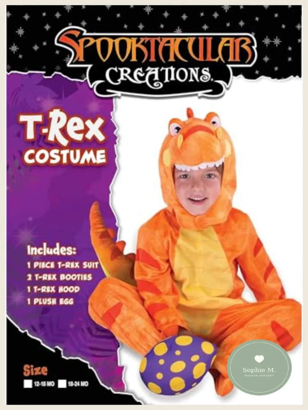 Toddler T-Rex Dinosaur Halloween Costume Kids Unisex with Egg and Booties